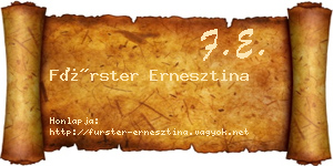 Fürster Ernesztina névjegykártya