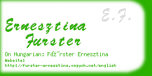 ernesztina furster business card
